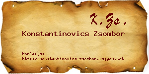 Konstantinovics Zsombor névjegykártya
